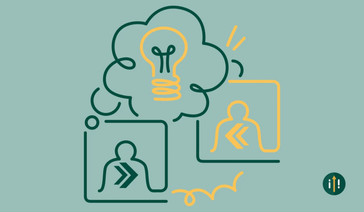 Graphic depicting the concept of sharing ideas